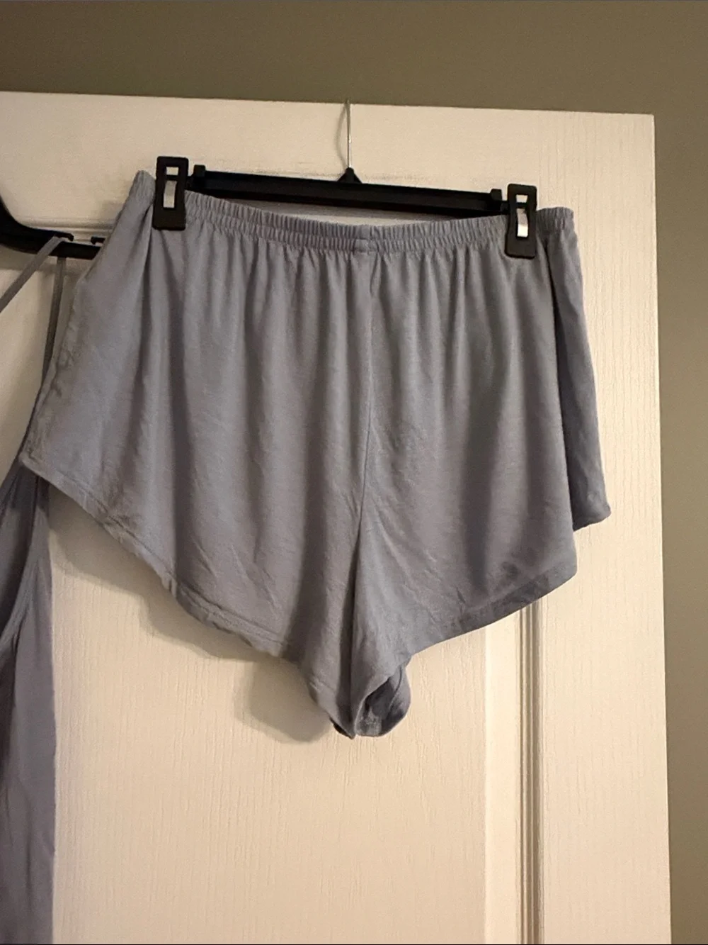 Athleta Pale Blue Relaxed Sleep Tank and Elastic-Waist Shorts